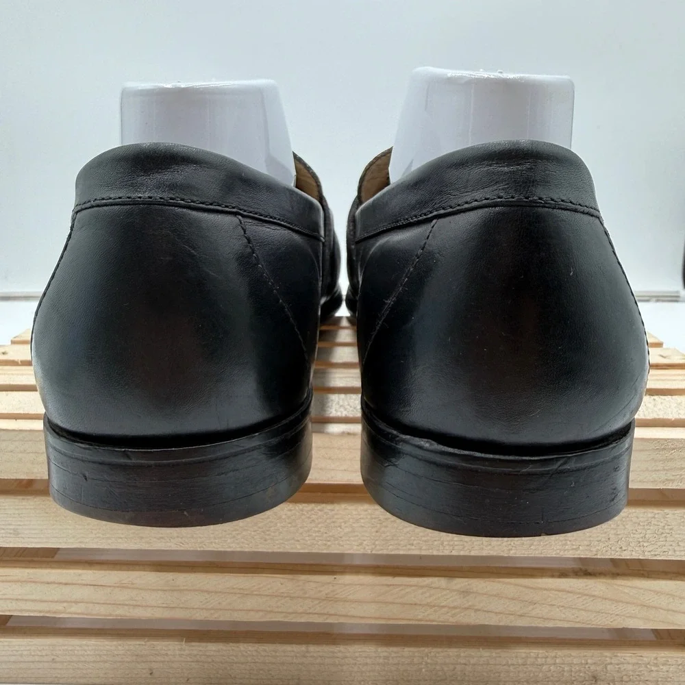 Johnston & Murphy Loafers Monk Strap Crocodile Embossed Black Brown Mens 10W